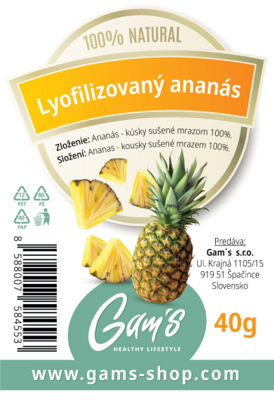 Gam´s lyofilizovaný ananás 40g