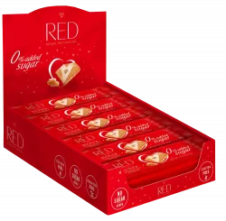 RED bílá mléčná čokoláda s karamelem 26g - kartón (24ks)
