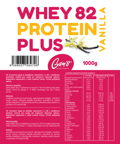 Gam´s WHEY 82 Protein Plus Vanilka 1000g