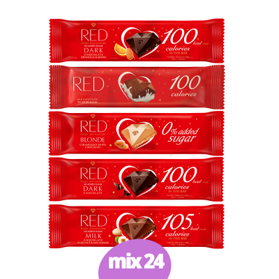 RED- čokoláda 26g/ mix karton 24ks