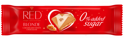 RED- biela mliečna čokoláda s karamelom 26g