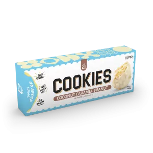 Näno Supps Protein Cookies kokosové s karamelem a arašídy v mléčné polevě 128 g