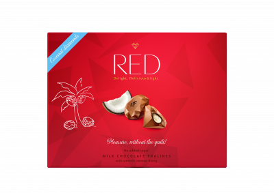 Red bonboniera z mléčné čokolády s kokosovou náplní 132g
