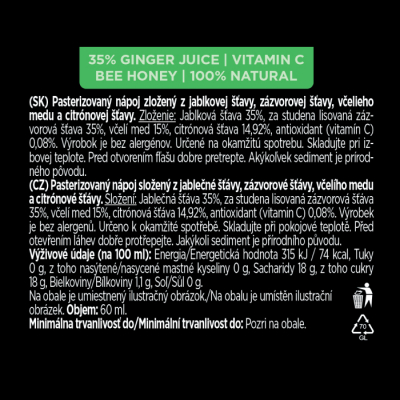 Gam's Ginger Shot Jablko & Citrón 60ml