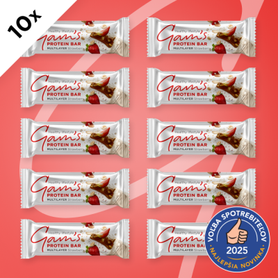GAM’S MULTILAYER PROTEIN TYČINKA STRAWBERRY 50g 10 ks