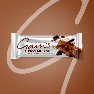 GAM’S MULTILAYER PROTEIN TYČINKA CHOCOLATE 50g 5 ks