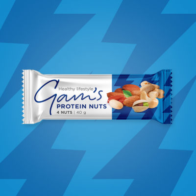 GAM’S NUTS PROTEIN TYČINKA 4 NUTS 40g 10 ks