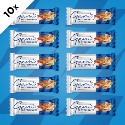 GAM’S NUTS PROTEIN TYČINKA 4 NUTS 40g 10 ks