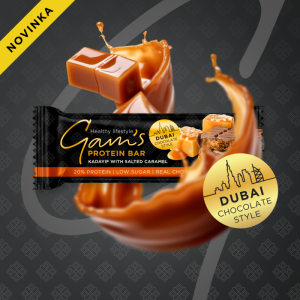 GAM’S PROTEIN DUBAI TYČINKA KADAIF SE SLANÝM KARAMELEM 60 g